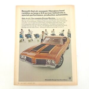 Oldsmobile 442 Vintage Print Ad Performance Display Art Promotional Advertising